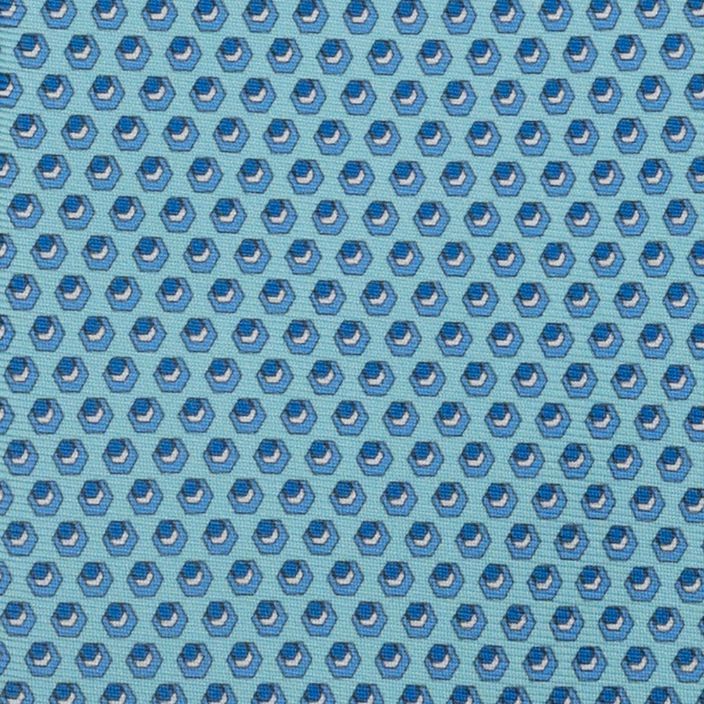 3-Fold Silk Tie, Micro Pattern, Light Blue - JC061860_1