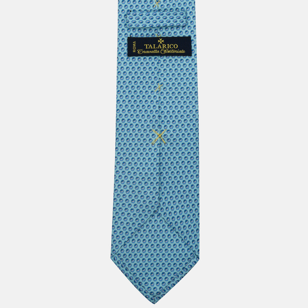 3-Fold Silk Tie, Micro Pattern, Light Blue - JC061860_1