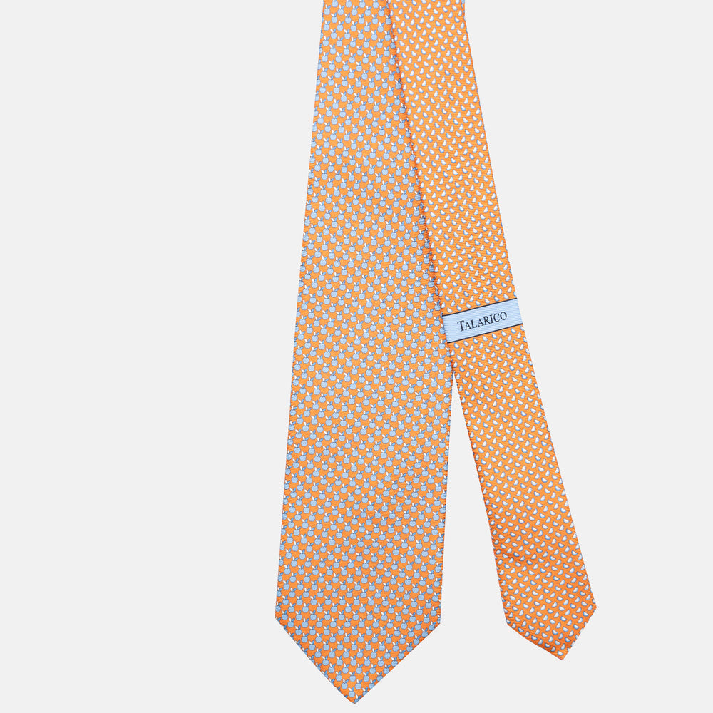 3-Fold Silk Tie, Apple Pattern, Orange - JC061898_3