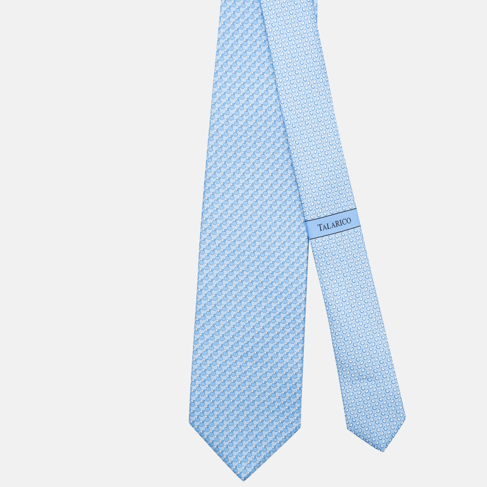 3-Fold Silk Tie, Apple Pattern, Light Blue - JC061898_5