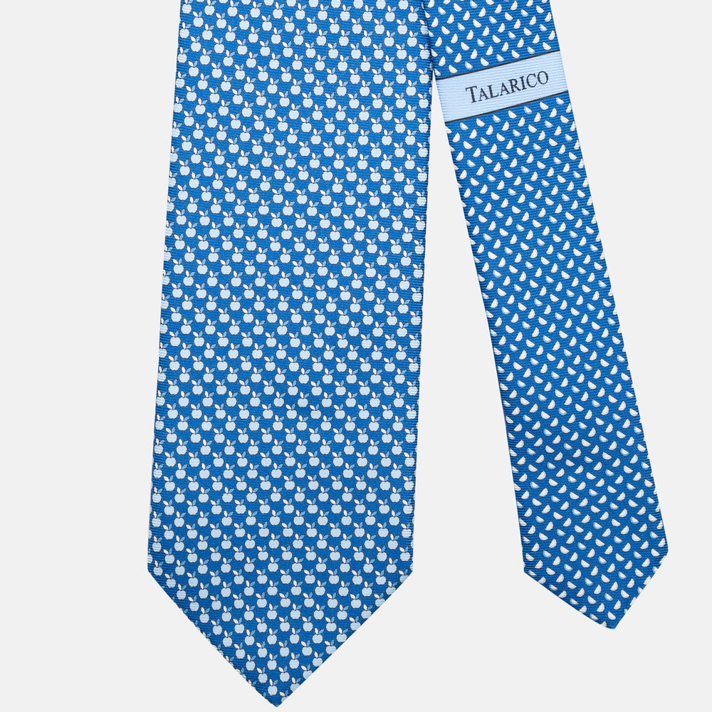 3-Fold Silk Tie, Apple Pattern, Light Blue - JC061898_6