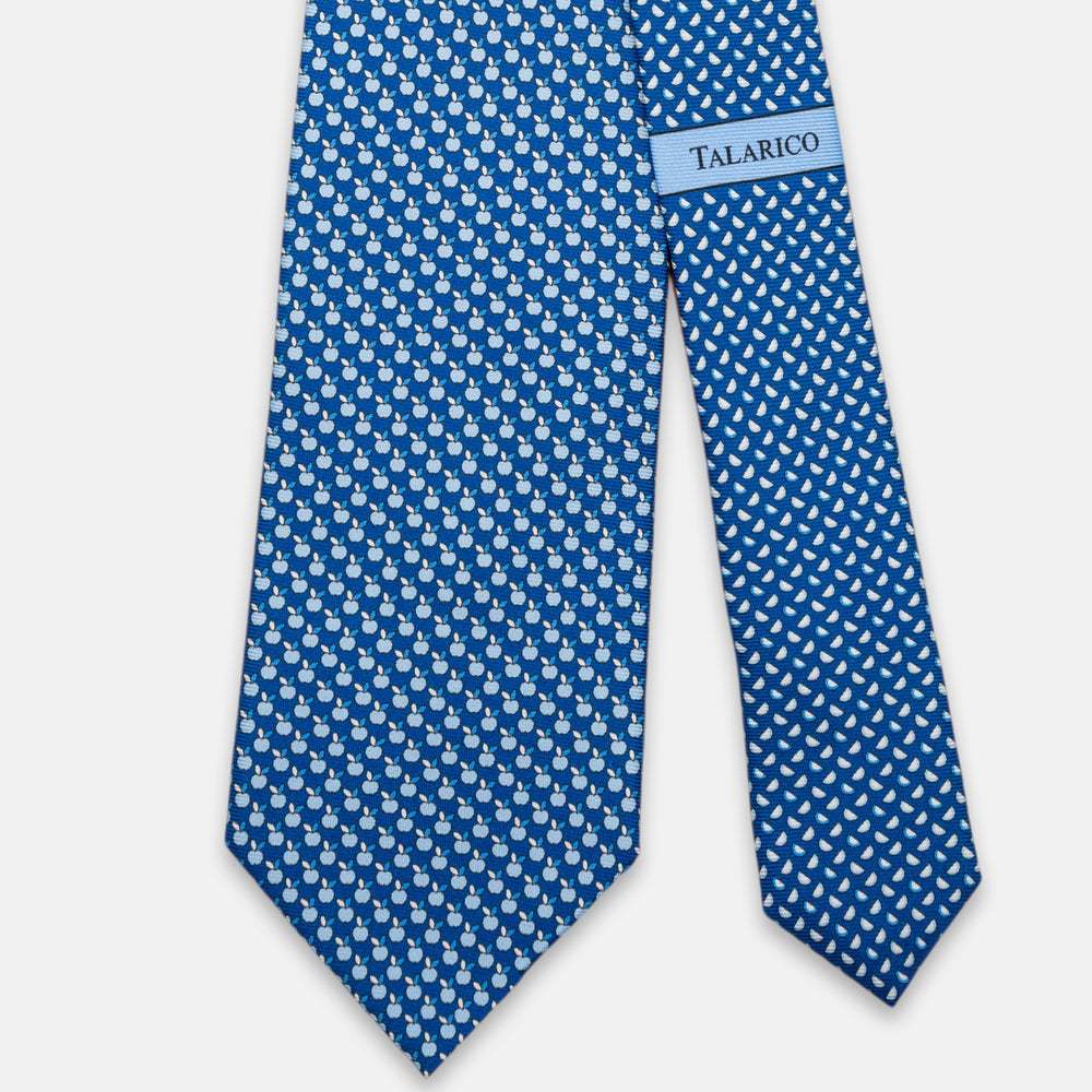 3-Fold Silk Tie, Apple Pattern, Light Blue - JC061898_6