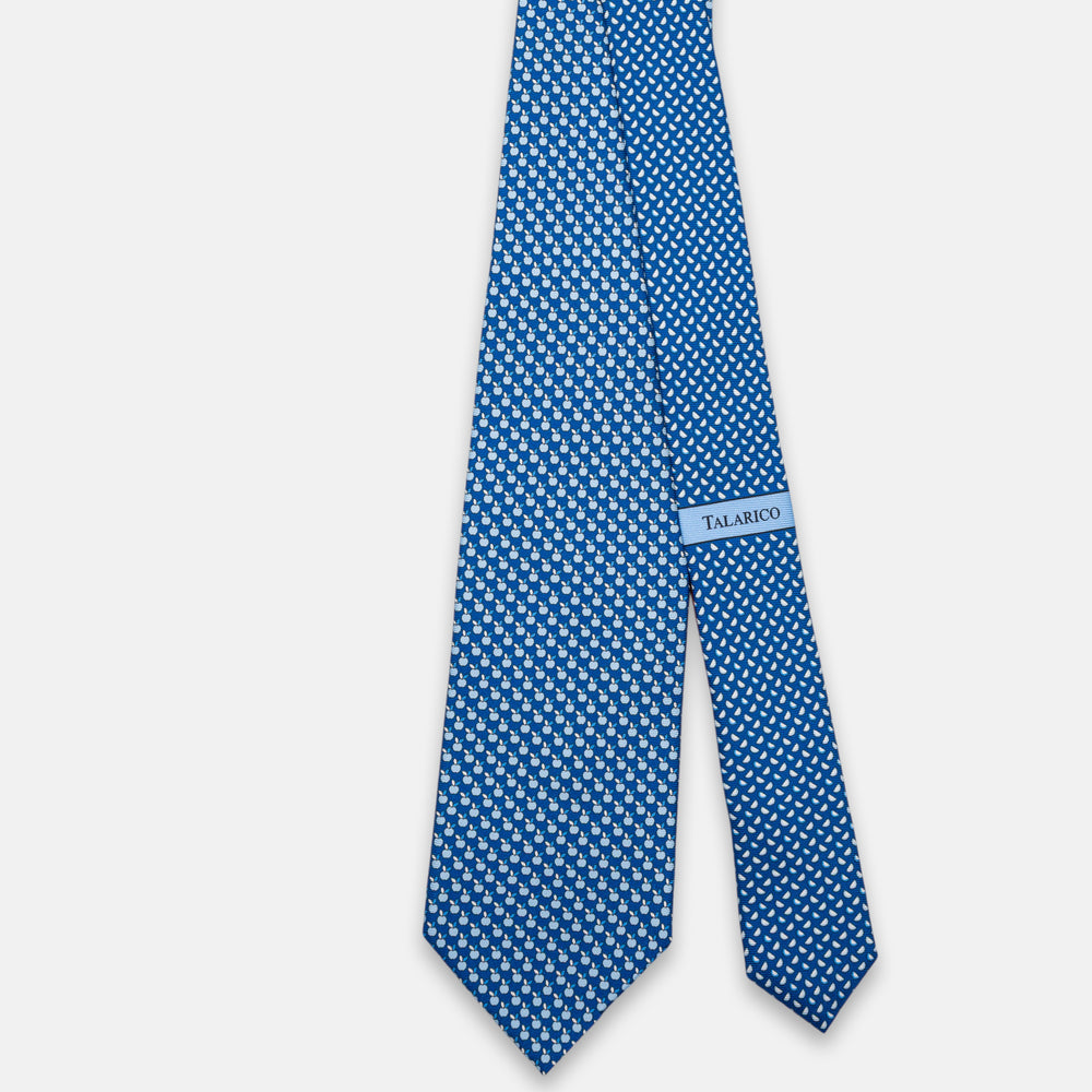 3-Fold Silk Tie, Apple Pattern, Light Blue - JC061898_6