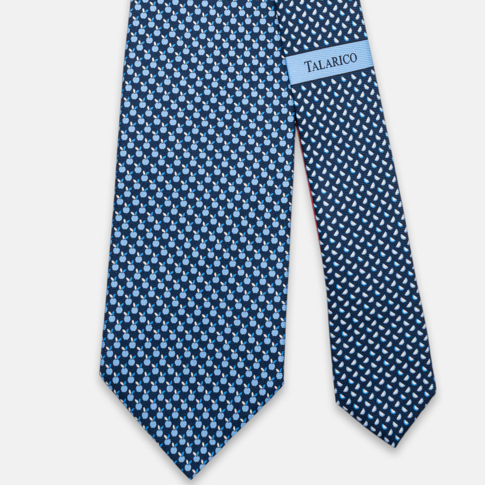 3-fold Silk Tie, Apple Pattern, Sky Blue - JC061898_7