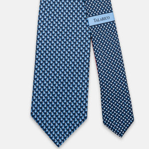 Cravatta 3 pieghe in Seta, Fantasia Mela, Blu Celeste - JC061898_7