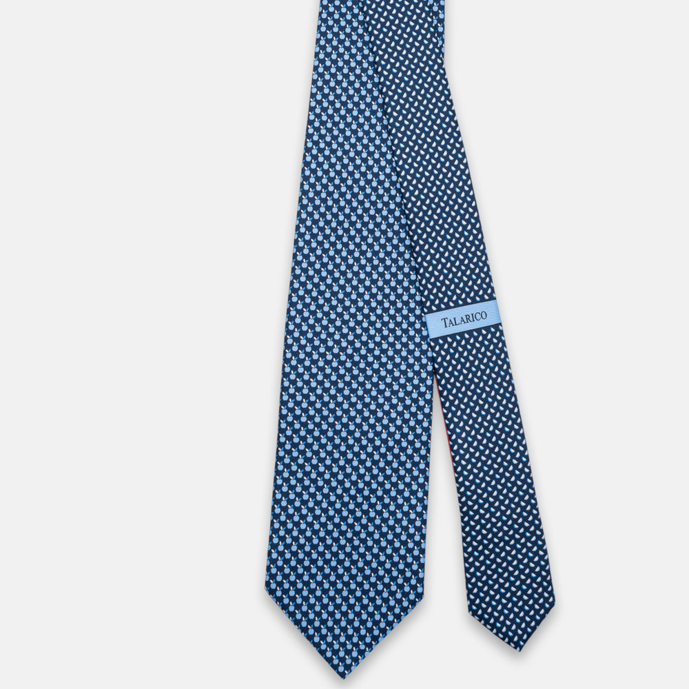 3-fold Silk Tie, Apple Pattern, Sky Blue - JC061898_7