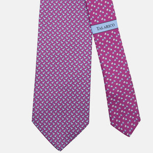 3-Fold Silk Tie, Duck Print, Magenta - JC062778_1