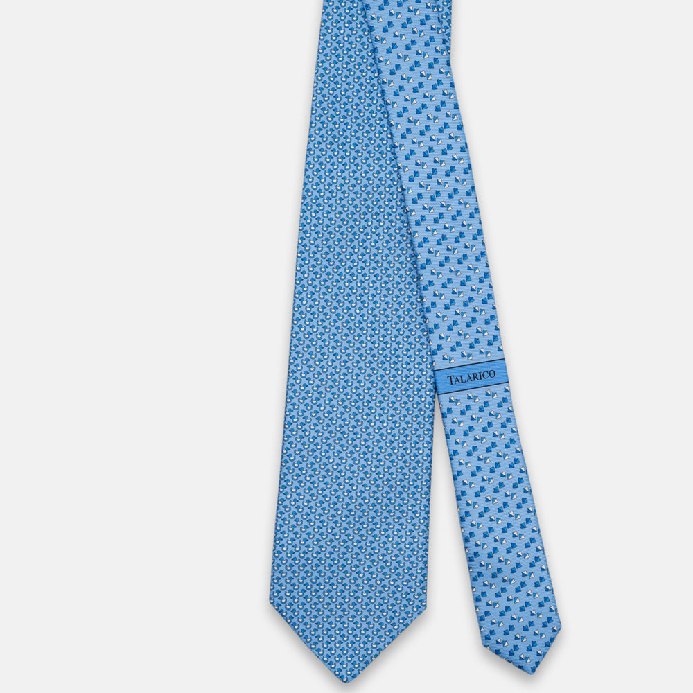 3-Fold Silk Tie, Duck Print, Light Blue - JC062778_4