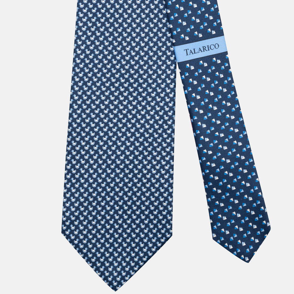 3-Fold Silk Tie, Duck Print, Blue - JC062778_5
