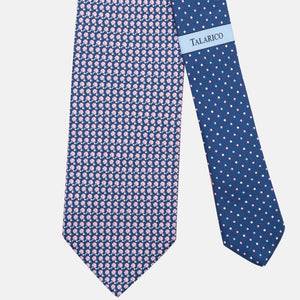 3-Fold Silk Tie, Racket Pattern, Blue Pink - JC062784_5