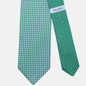 3-Fold Silk Tie, Racket Pattern, Green - JC062784_6