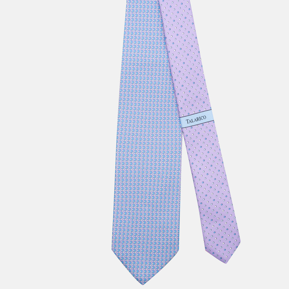 3-Fold Silk Tie, Racket Pattern, Lilac - JC062784_9