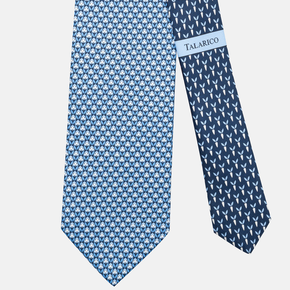 3-Fold Silk Tie, Rabbit Pattern, Blue - JC062786_1