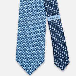 3-Fold Silk Tie, Rabbit Pattern, Sky Blue - JC062786_1