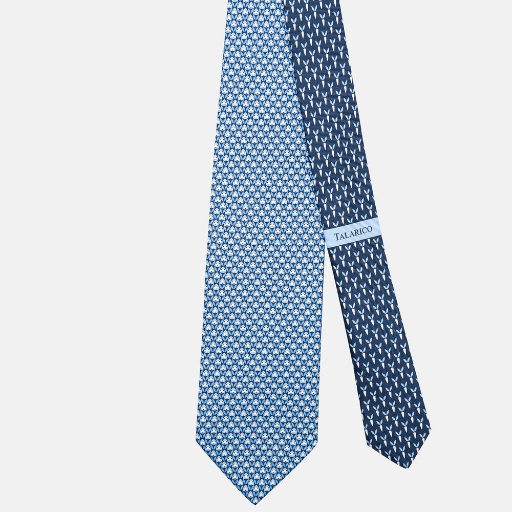 3-Fold Silk Tie, Rabbit Pattern, Blue - JC062786_1