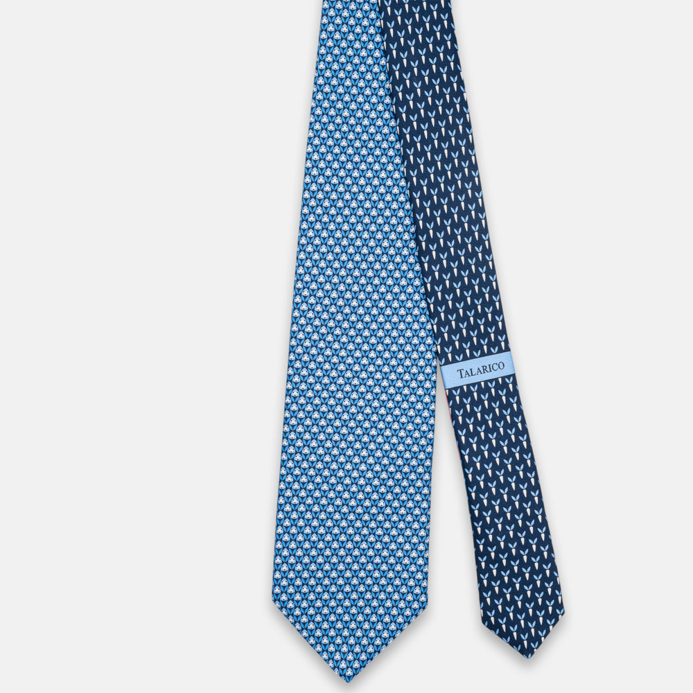 3-Fold Silk Tie, Rabbit Pattern, Sky Blue - JC062786_1