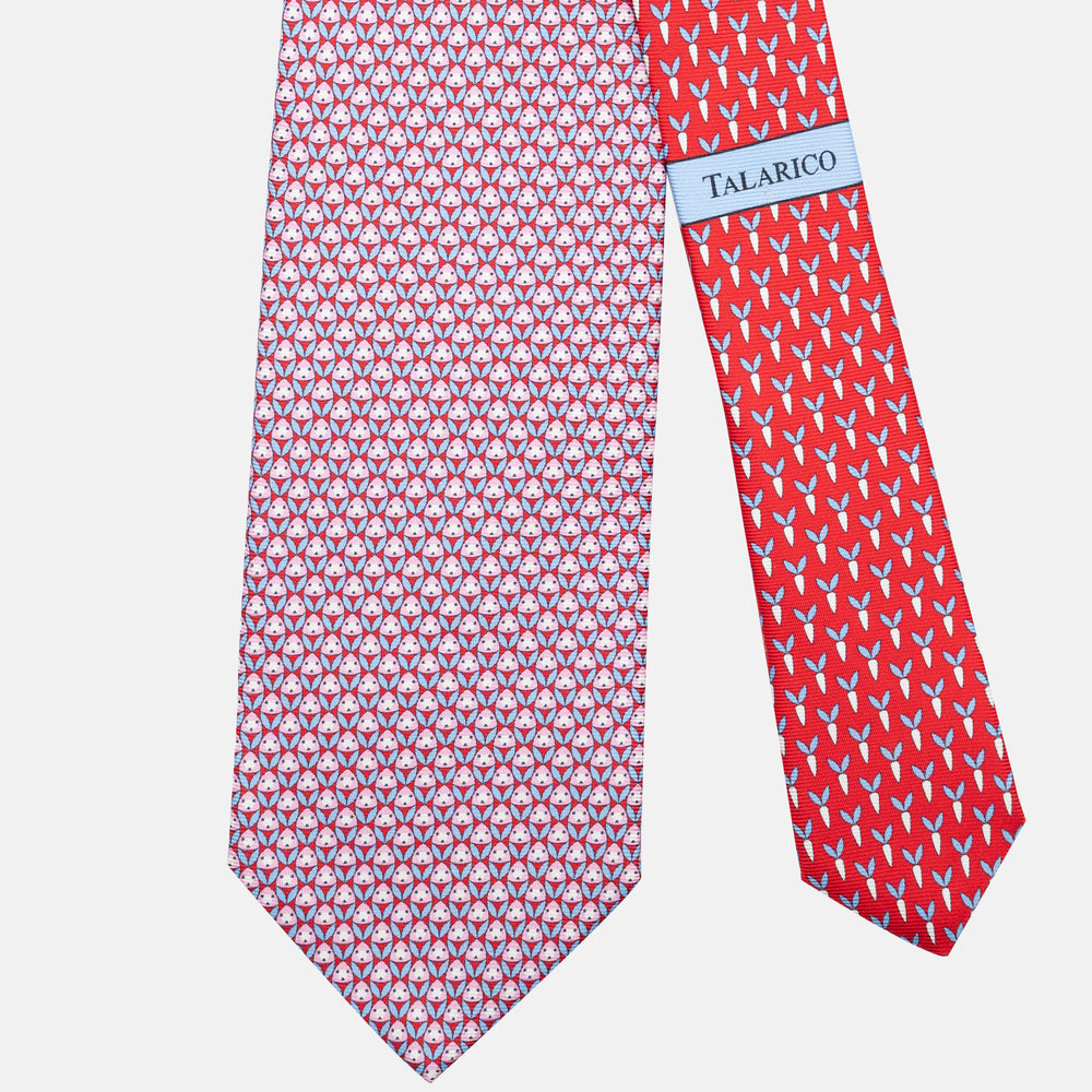 3-Fold Silk Tie, Rabbit Pattern, Red - JC062786_2