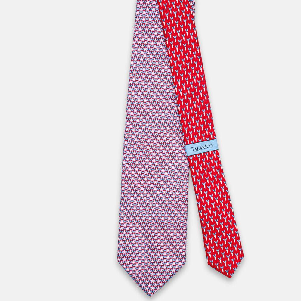 3-Fold Silk Tie, Rabbit Pattern, Red - JC062786_2