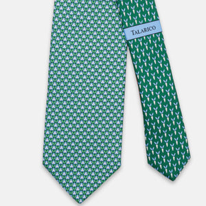 3-Fold Silk Tie, Rabbit Pattern, Green - JC062786_3