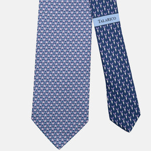 3-Fold Silk Tie, Rabbit Pattern, Blue and Lilac - JC062786_5