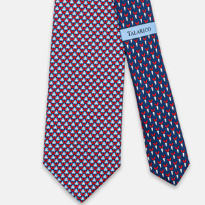 3-Fold Silk Tie, Rabbit Pattern, Blue and Red - JC062786_7
