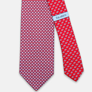 3-Fold Silk Tie, Fish Pattern, Red - JC062787_2