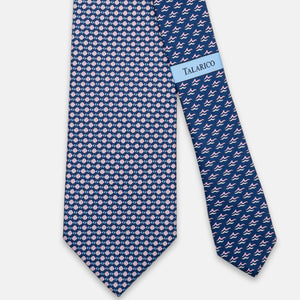 3-Fold Silk Tie, Fish Pattern, Blue Pink - JC062787_5