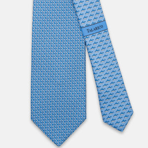 3-Fold Silk Tie, Fish Pattern, Light Blue - JC062787_6