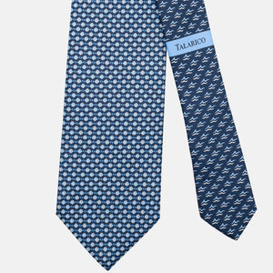 3-Fold Silk Tie, Fish Pattern, Blue - JC062787_7