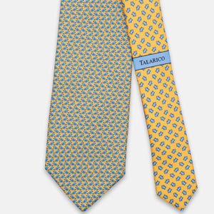 3-Fold Silk Tie, Sparrow Pattern, Yellow - JC062789_3
