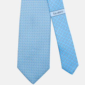 3-Fold Silk Tie, Sparrow Pattern, Light Blue - JC062789_5