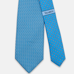 3-Fold Silk Tie, Sparrow Pattern, Light Blue - JC062789_5