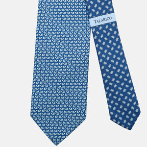 3-Fold Silk Tie, Sparrow Pattern, Light Blue - JC062789_6