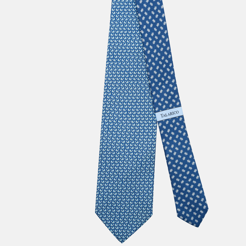 3-Fold Silk Tie, Sparrow Pattern, Light Blue - JC062789_6