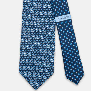 3-Fold Silk Tie, Sparrows Pattern, Sky Blue - JC062789_7