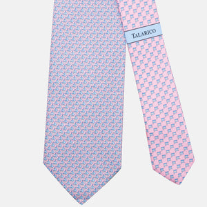 3-Fold Silk Tie, Boat Pattern, Pink - JC062793_1