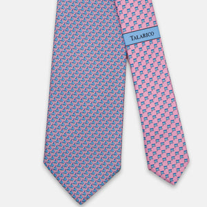 3-Fold Silk Tie, Boat Pattern, Pink - JC062793_1