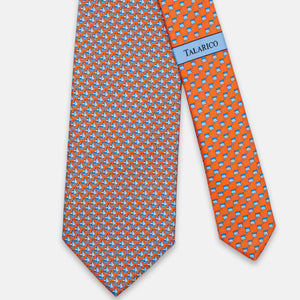 3-Fold Silk Tie, Boat Pattern, Orange - JC062793_3