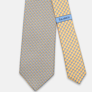 3-Fold Silk Tie, Boat Pattern, Yellow - JC062793_4