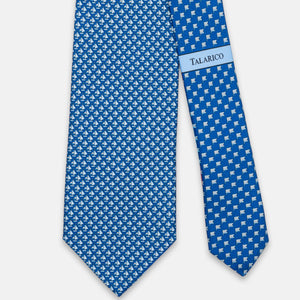 3-Fold Silk Tie, Boat Pattern, Light Blue - JC062793_7