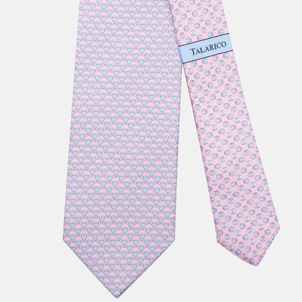 3-Fold Silk Tie, Crab Pattern, Pink - JC062798_2