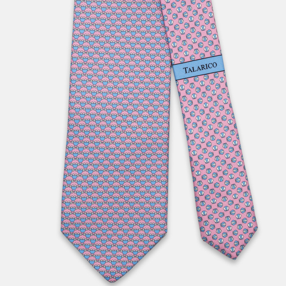 3-Fold Silk Tie, Crab Pattern, Pink - JC062798_2