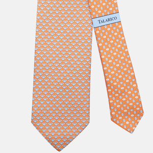 3-Fold Silk Tie, Crab Pattern, Orange - JC062798_3