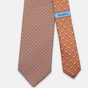 3-Fold Silk Tie, Crab Pattern, Orange - JC062798_3