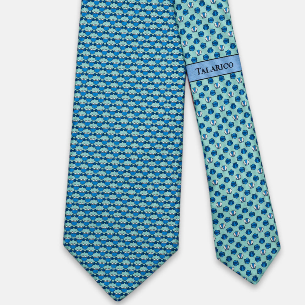 Tiffany Crab Pattern 3-Fold Silk Tie - JC062798_4