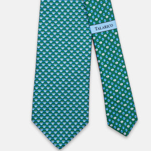 3-Fold Silk Tie, Crab Pattern, Green - JC062798_5