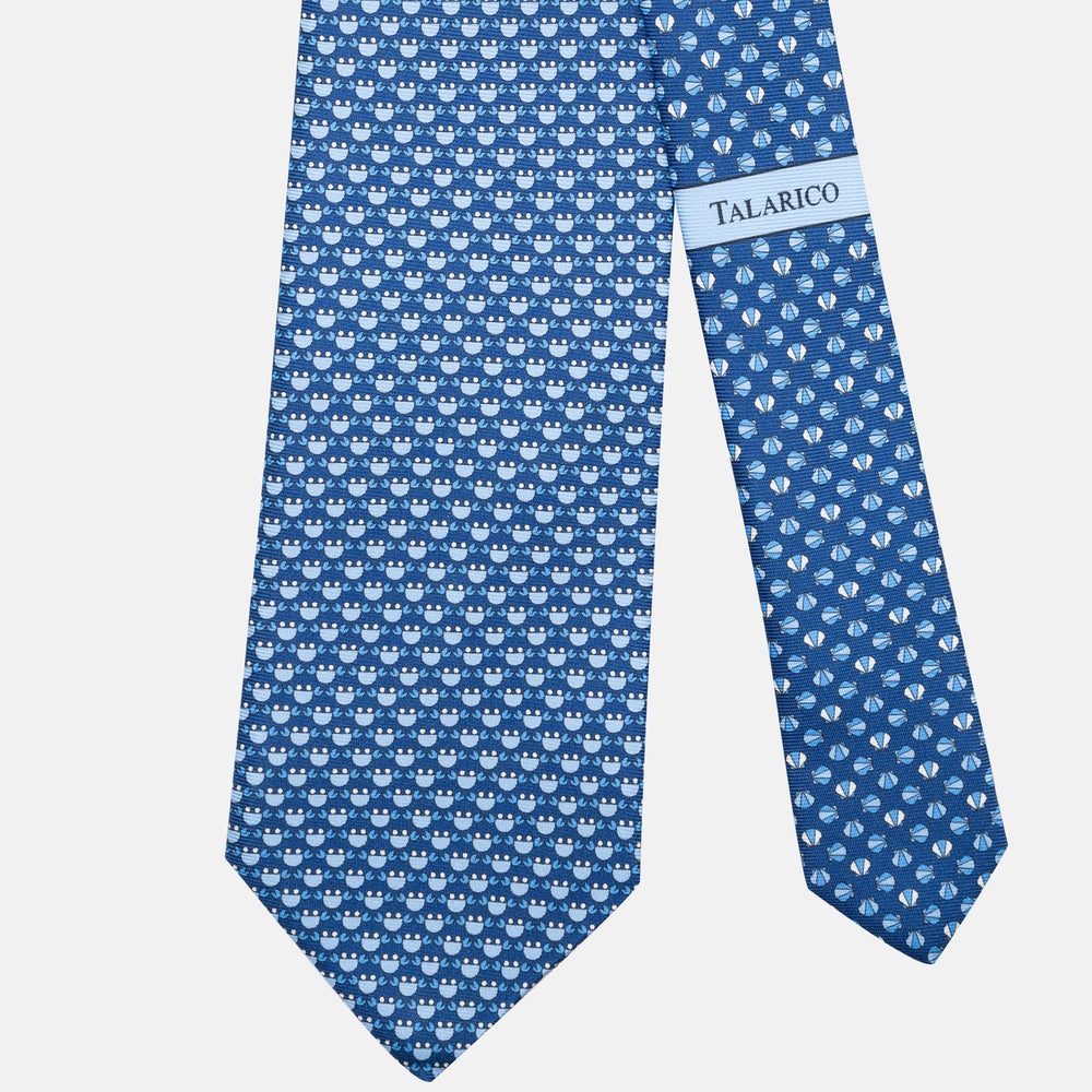 3-Fold Silk Tie, Crab Pattern, Light Blue - JC062798_6