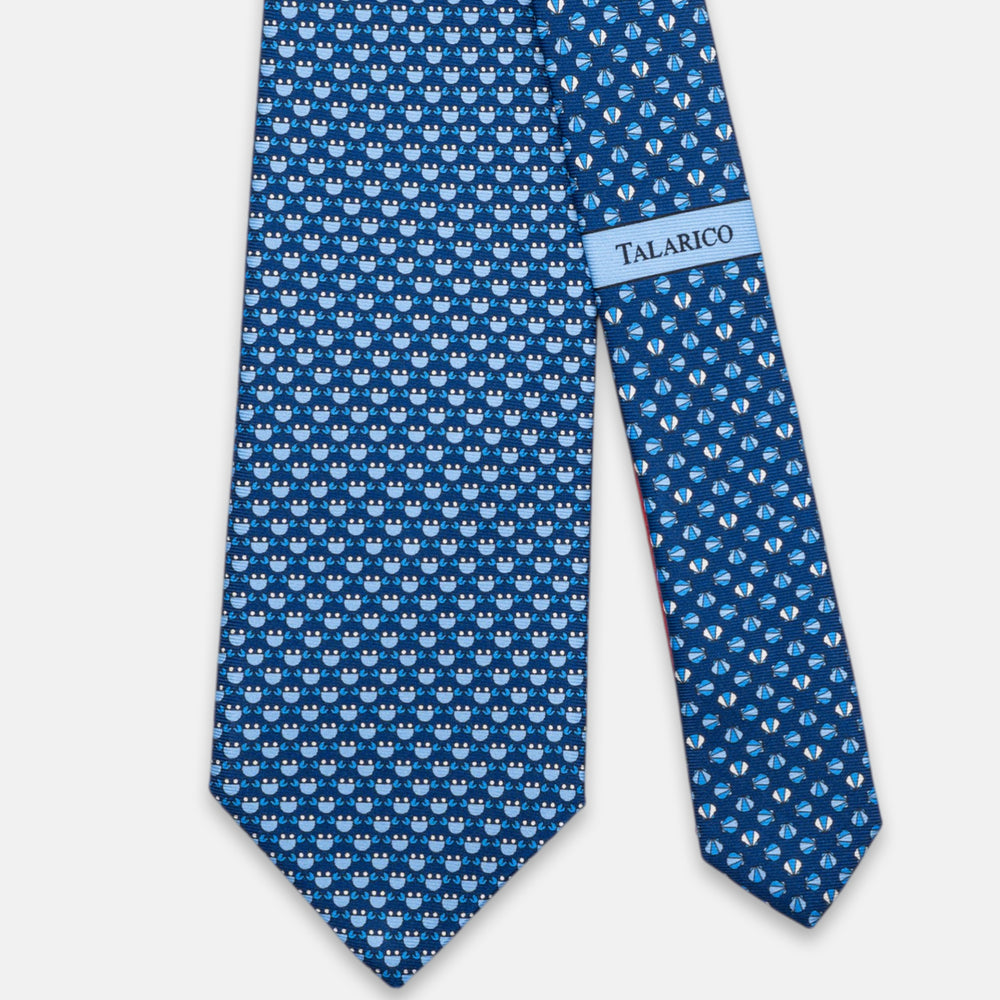 3-Fold Silk Tie, Crab Pattern, Light Blue - JC062798_6