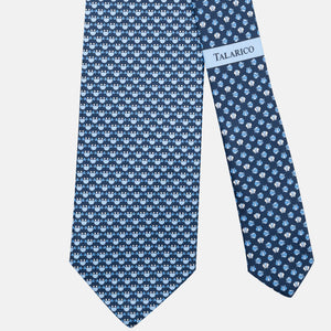 3-Fold Silk Tie, Crab Pattern, Blue - JC062798_7