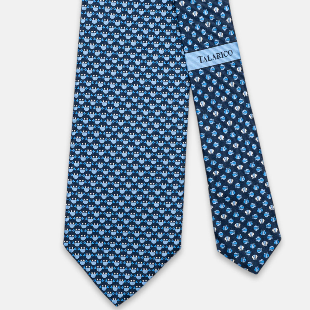 3-fold Silk Tie, Crab Pattern, Light Blue - JC062798_7